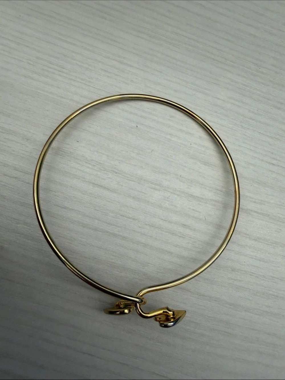Gold Heart Duo Bangle Bracelet - Women Jewelry